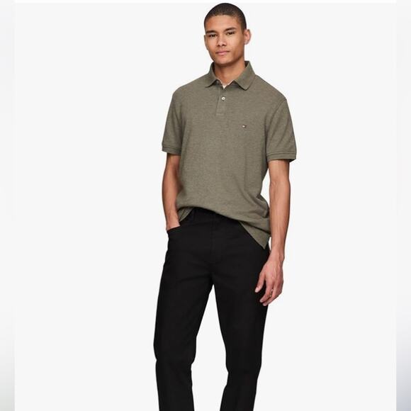 Tommy Hilfiger Short Sleeve Polo Shirt Size S Olive Green - Picture 3 of 11